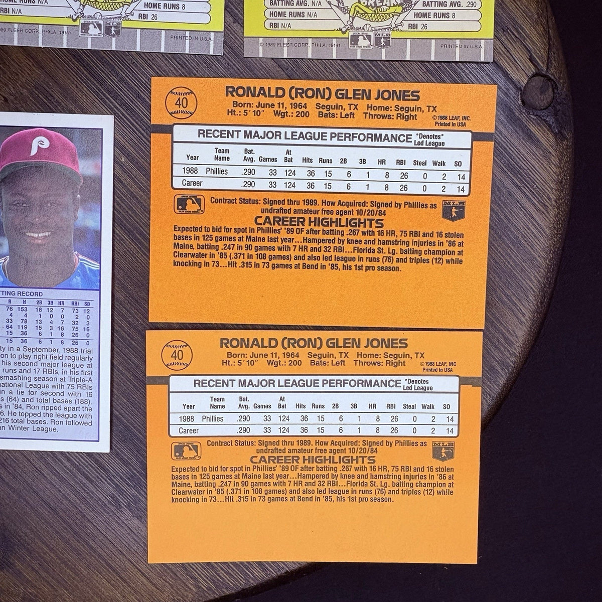 Ron Jones (Lot Of 7) Rated Rookie Cards, Donruss, Fleer, Score #574, #40, #639