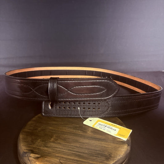 Safariland 94 Duty Belt Size 56" Hi Gloss Plain Black Leather Hook & Loop