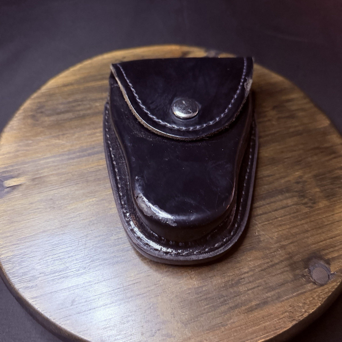 Gould & Goodrich Handuff Case Black High Gloss Leather Nickle Snap H80