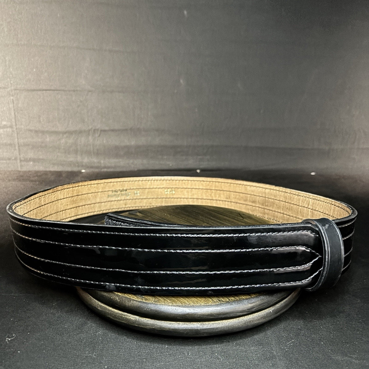 Don Hume Duty Belt Size 38" Hi-Gloss Belt Keeper Quad Stitched Leather B120 2.25