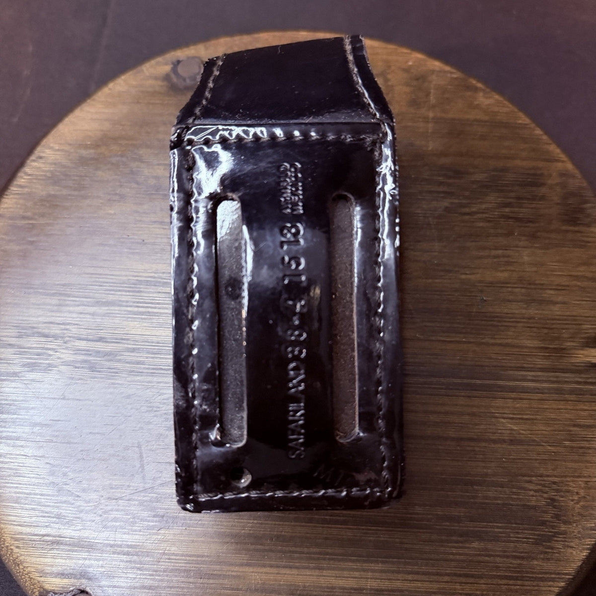 Safariland Mace OC Duty Pouch 38 High Gloss Leather, Nickel Pepper Spray NO SNAP