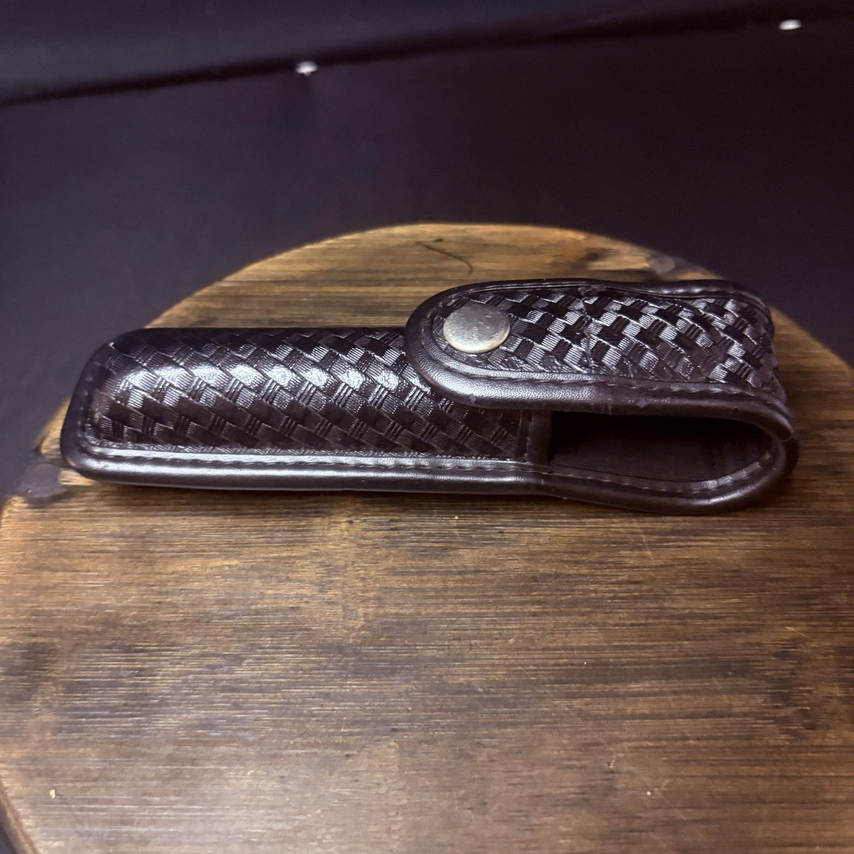 Bianchi Small Light Pouch 7911 Size 1, 7" Surefire 6P Basketweave w/ Chrome Snap