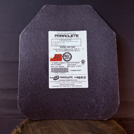PB Ballistic Steel Plate Level 3 III 10"x 12" Shooters Cut SPLT555 In Warranty