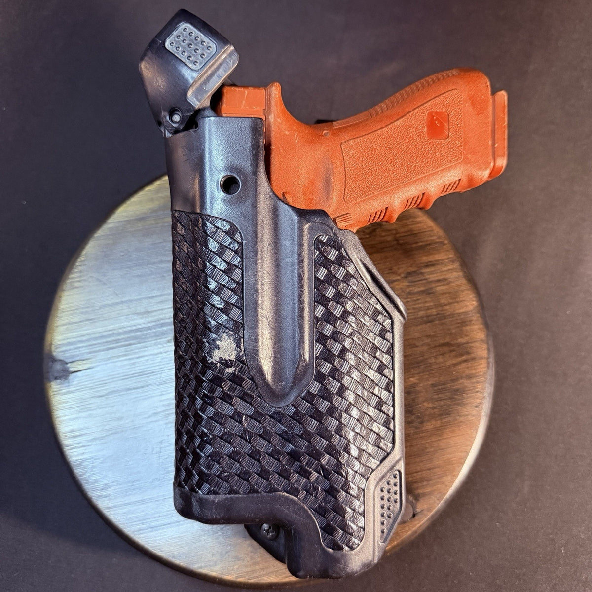Blackhawk Epoch Duty Holster Size Glock 17/22/31 Basketweave Leather w/ Light RH