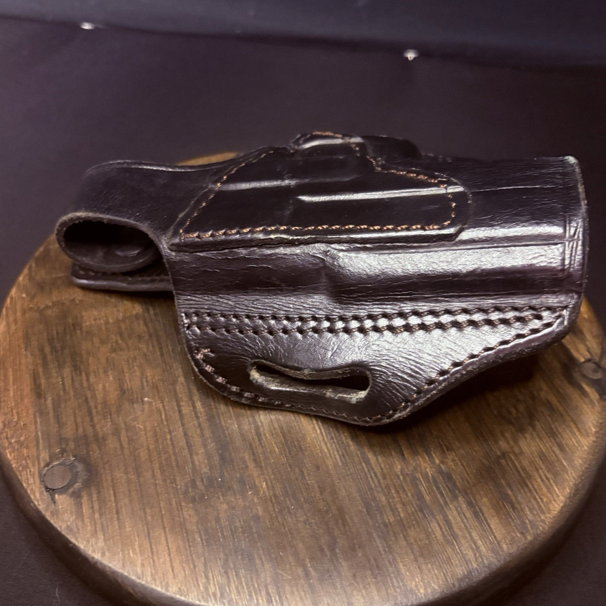 Taguna Texas 1836 Glock 19 / 17 Holster Black Stiched Leather, Double Belt Loop