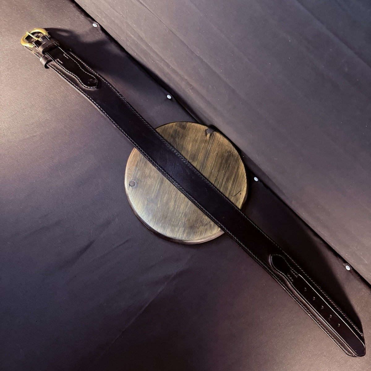 Dutyman River Belt Size 30" Black Plain Leather 2.25" Wide Brass Buckle 1111