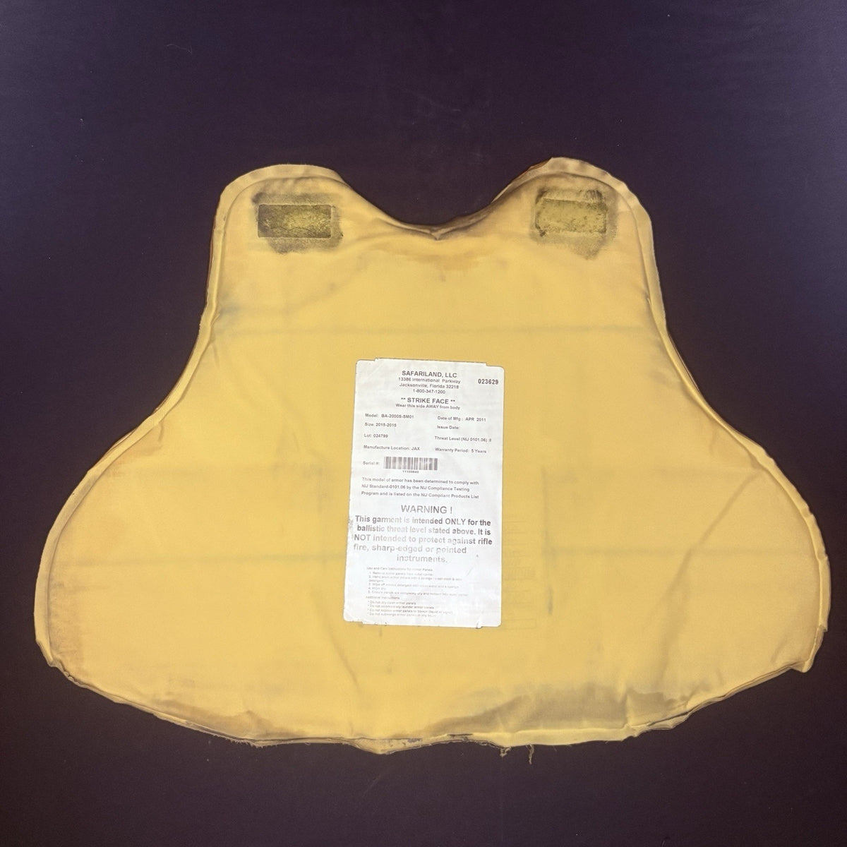 Second Chance 3A Bullet Proof Vest Size Large Concealable IIIA Ballistic Vest