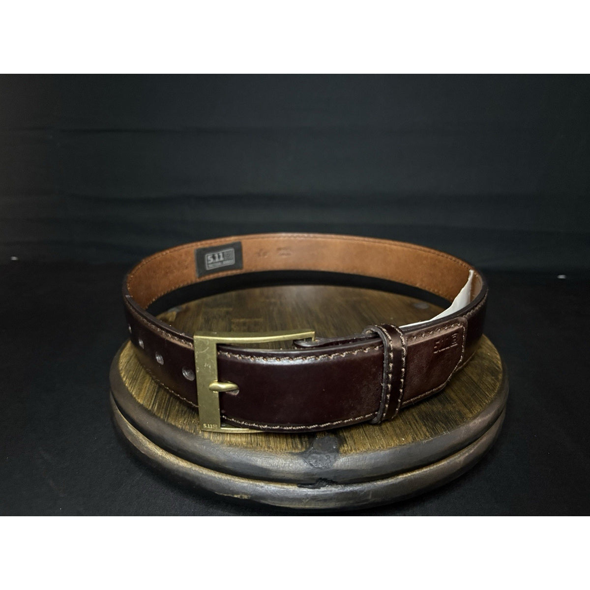 5.11 Tactical Casual Belt Size Small 28”- 30” Brown Leather Brass Buckle 59501