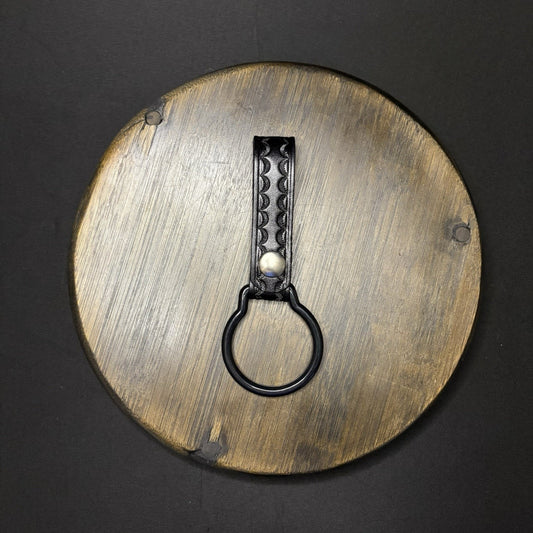 Safariland Baton/Flashlight Ring Holder Chrome Snap Basketweave Leather DutyBelt
