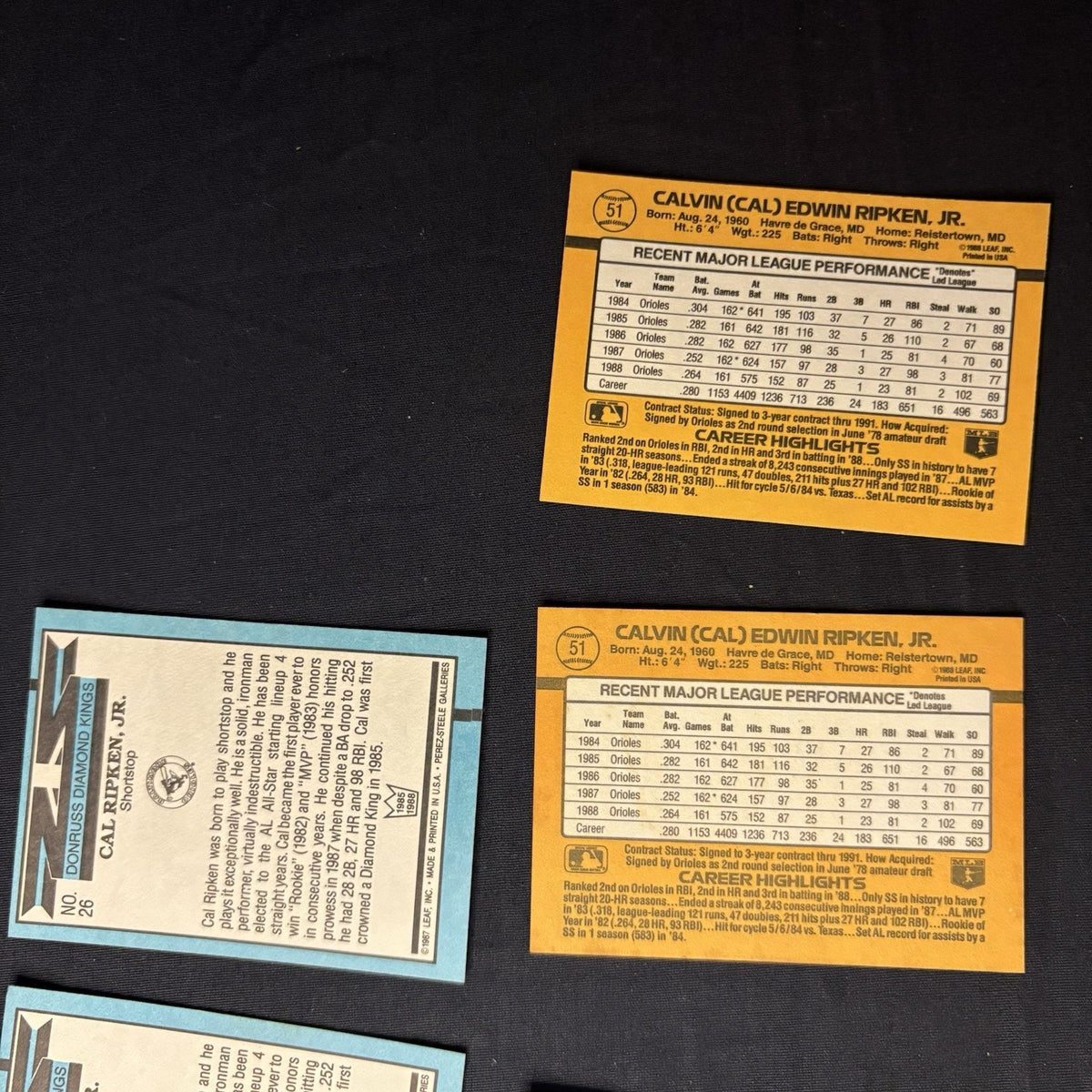 Cal Ripken Jr. 1988 Lot (15) High Grade Card Baltimore Orioles HOF Topps Donruss