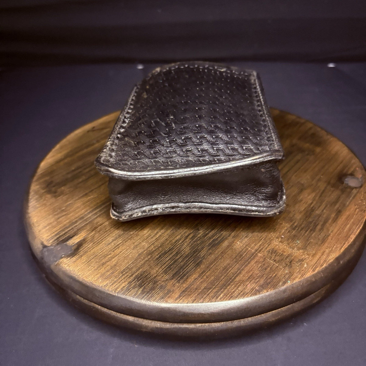 Ballard's Leather Co. Open Top Pouch w/Belt Loop Basket Weave 4"x 5"