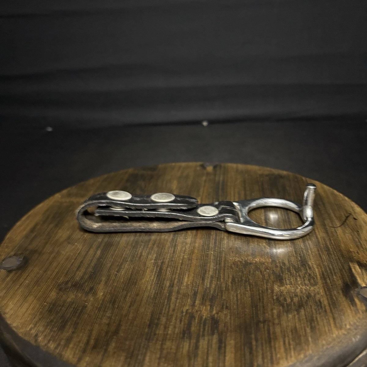 Side Handle Baton Ring Metal Chrome PR-24 Ring & Double Snap Black Basketweave