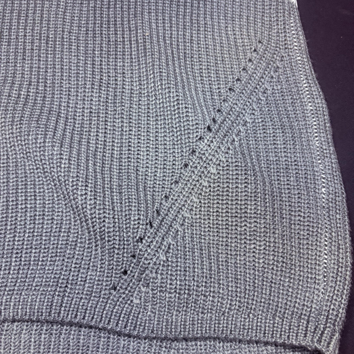 Matty M Sweater Size Women's XXL Colorblock Polyester Crewneck Grey, Blue, White