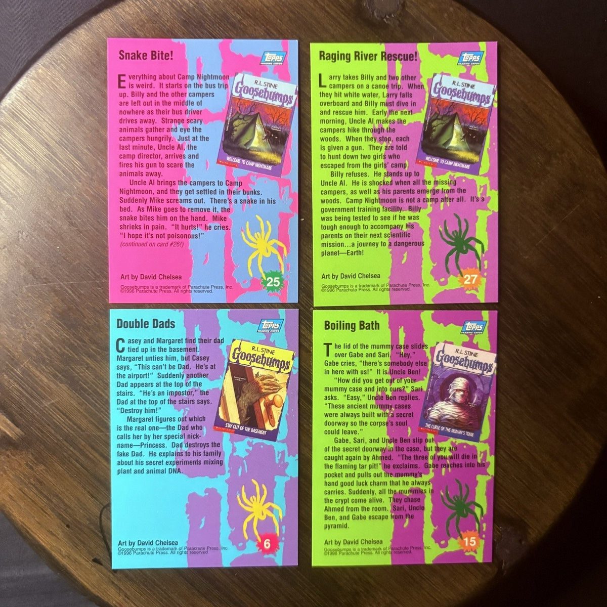 1996 Topps Goosebumps Lot Of (2) "Camp" Trading Cards All High Grade, See Photos