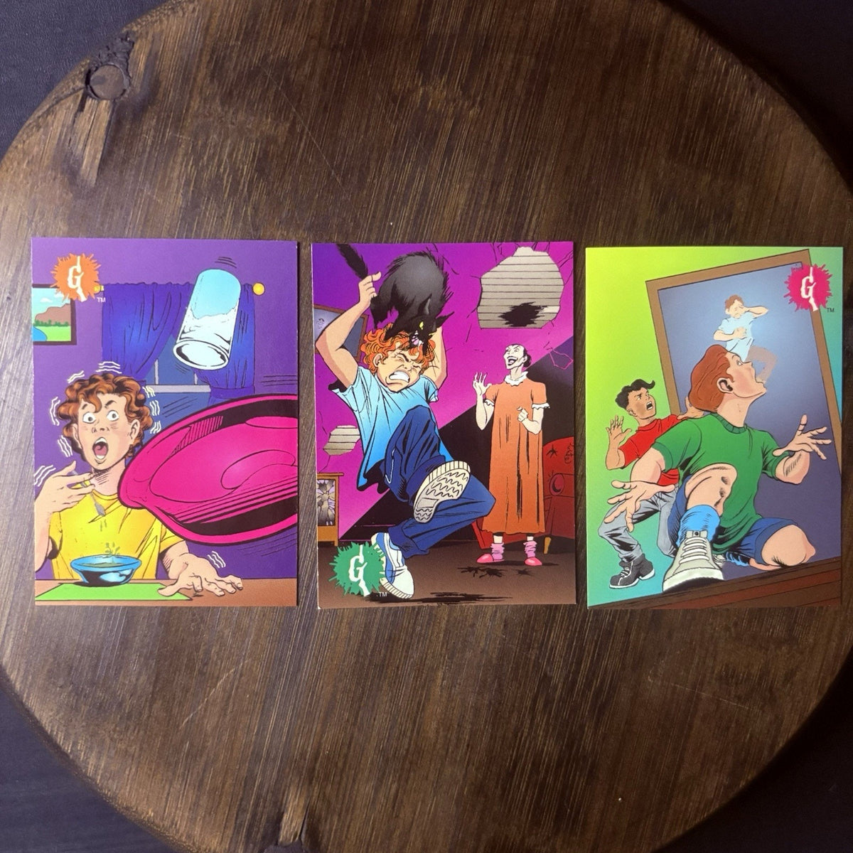 1996 Topps Goosebumps Lot Of (3) "Kids" Trading Cards All High Grade, See Photos