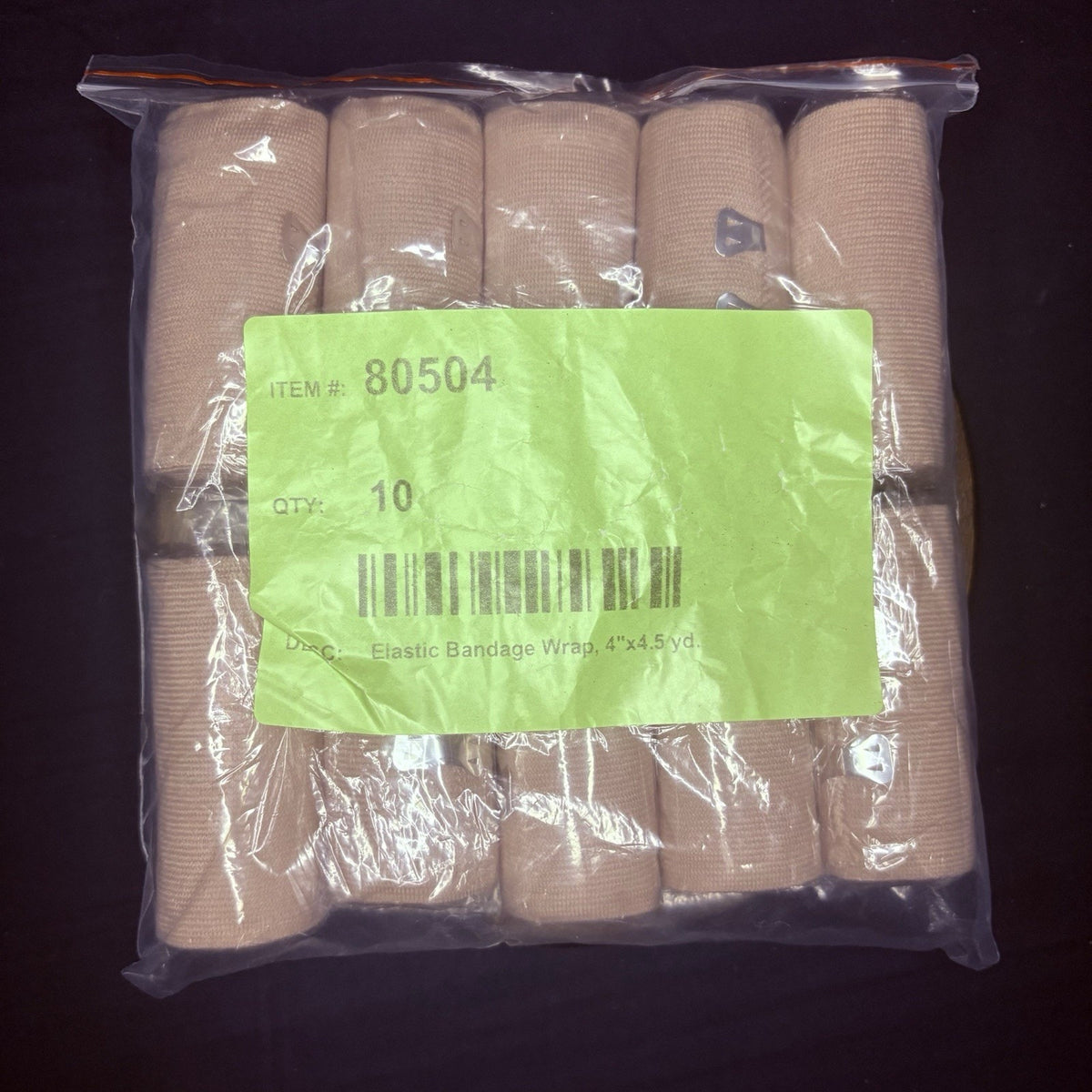 Cotton Elastic Compression Bandages (4"x4.5yd) Body Wrap With Clips 10 Pack