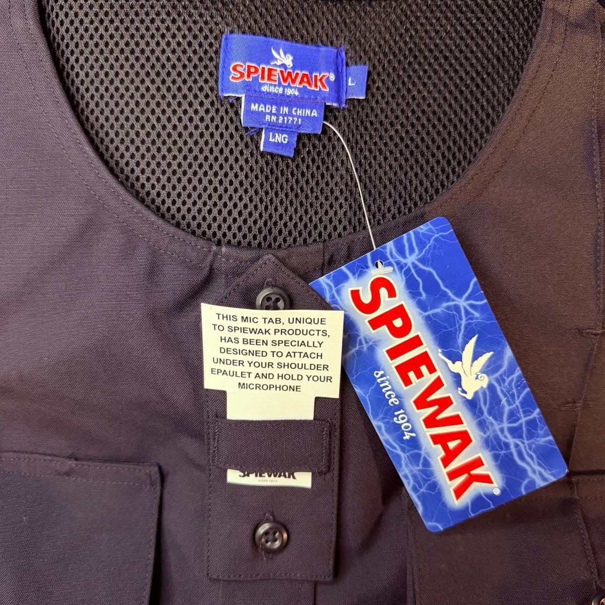 Spiewak Tactical Soft Armor Carrier Vest Navy Large Long Mic Tab Size Large Long