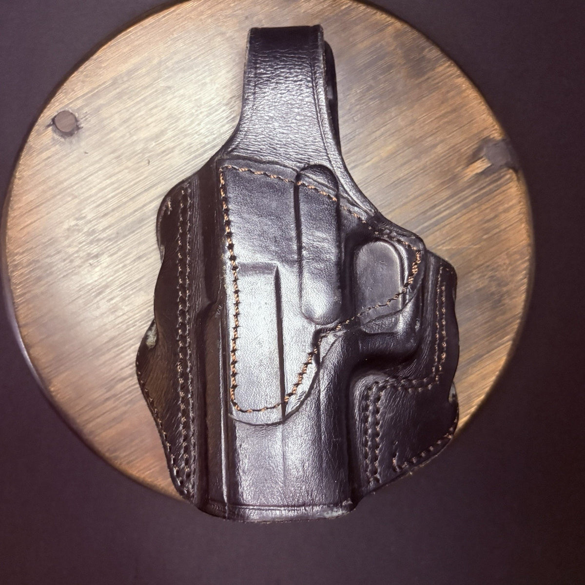 Taguna Texas 1836 Glock 19 / 17 Holster Black Stiched Leather, Double Belt Loop