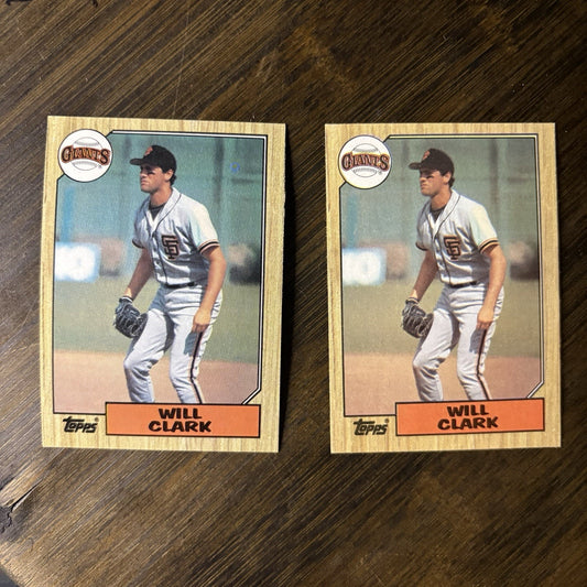 1987 Topps #420 Will Clark RC Lot Of 2 NM-MT+ High Grade See Photos