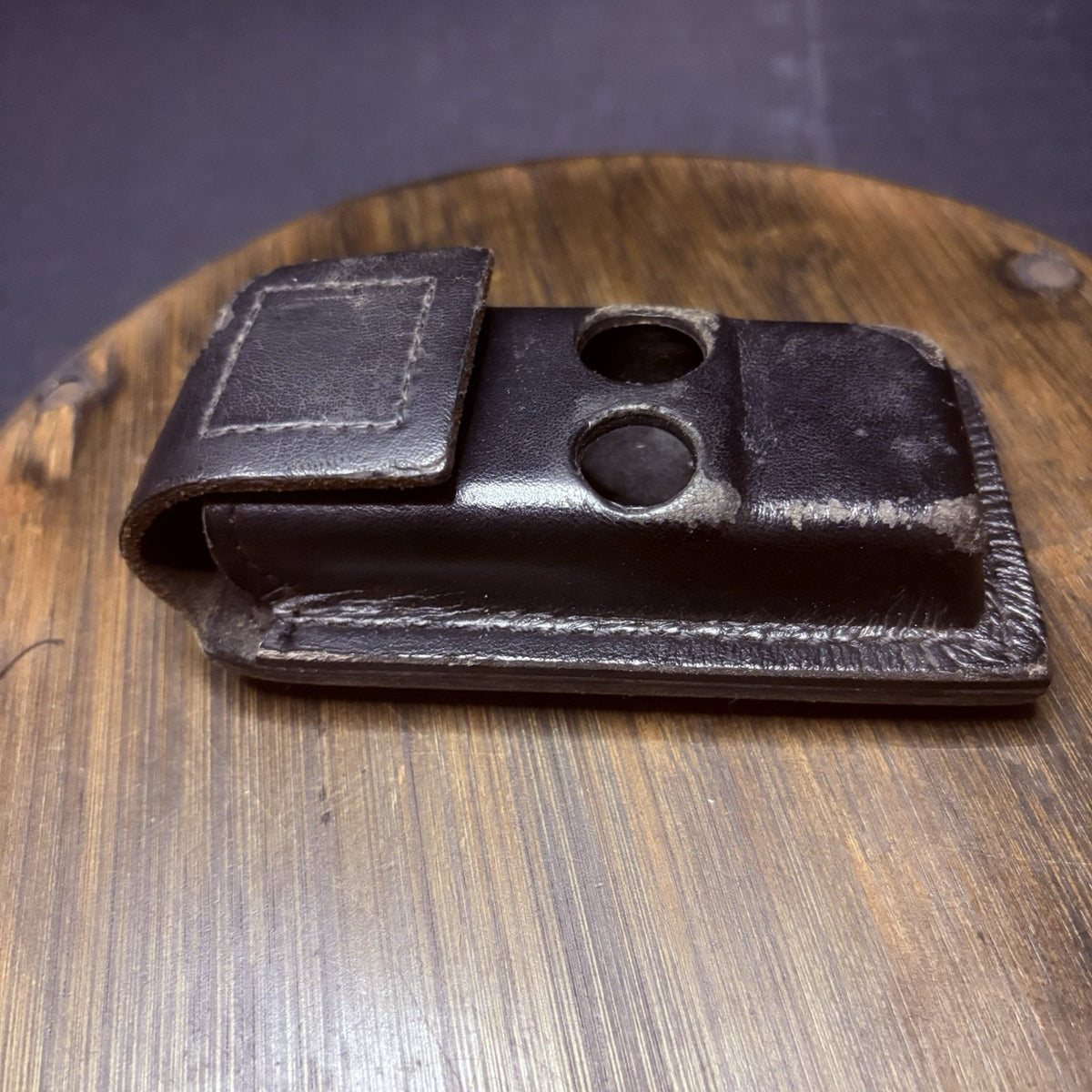 Olympus Puma 4 Leather Pouch Holster Case Plain Black Leather