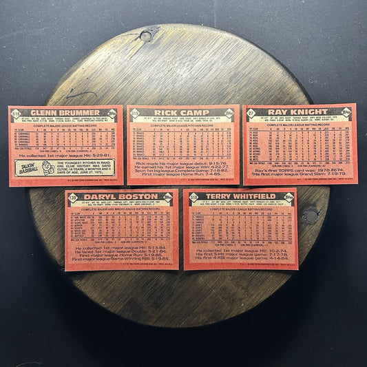1986 Topps High Grade Cards #616, #319, #27, #139, #318 MLB Baseball (Lot Of 5)