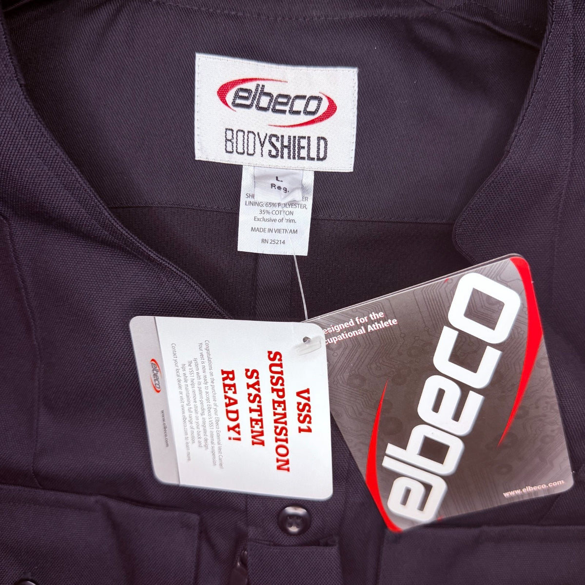 Elbeco BodyShield Tactical Armor Carrier Vest Size Large Regular Midnight Navy
