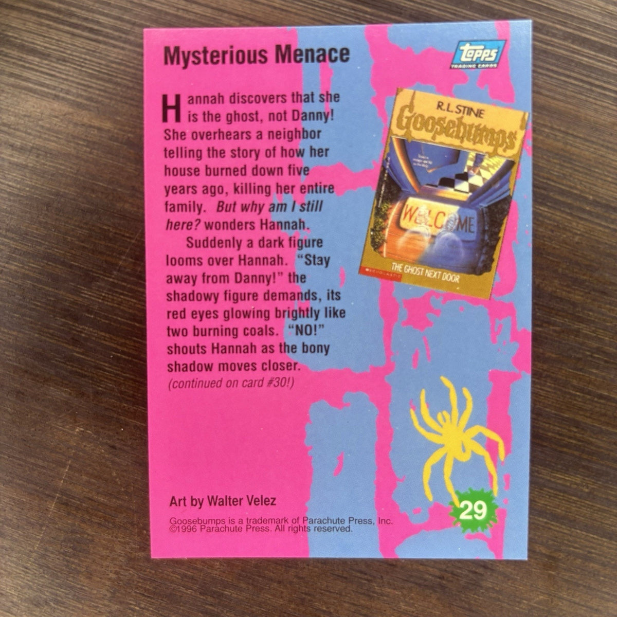 1996 Goosebumps Mysterious Menace #29 High Grade Topps Trading Card, See Photos