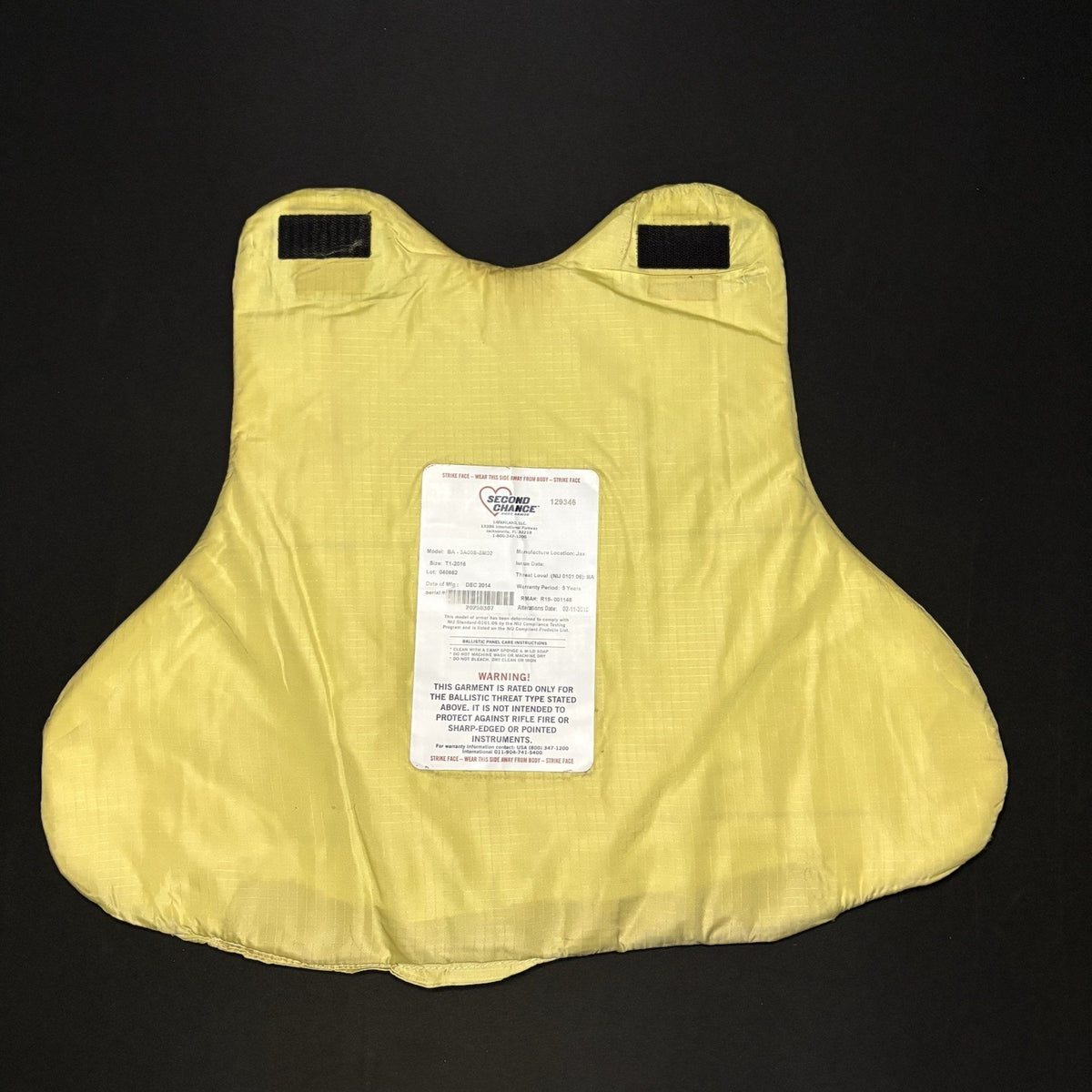 Second Chance 3A Bullet Proof Vest Size Medium Concealable IIIA Ballistic Vest