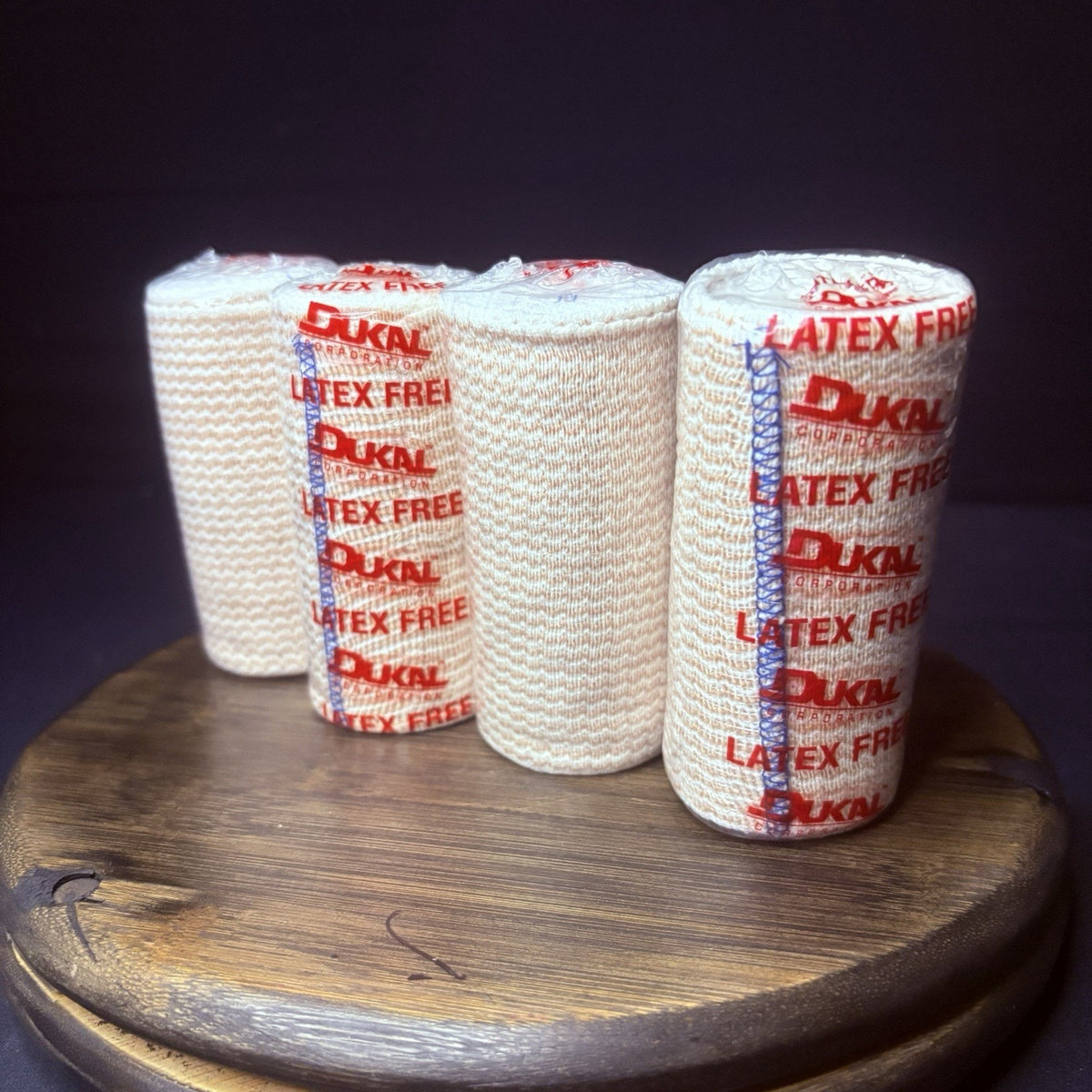 Dukal Elastic Bandage Wrap 4"x 4.5 Yards Latex Free Sealed Rolls Pack Of 4
