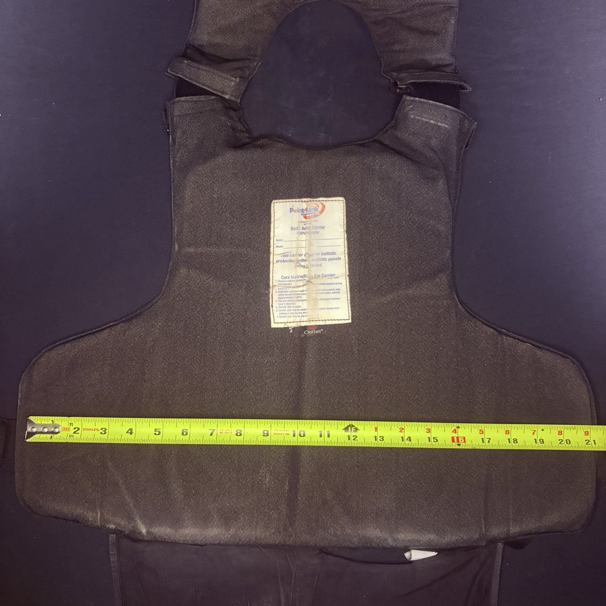 PB Armor 3A Bullet Proof Vest Size Large IIIA Ballistic Concealable Body Armor