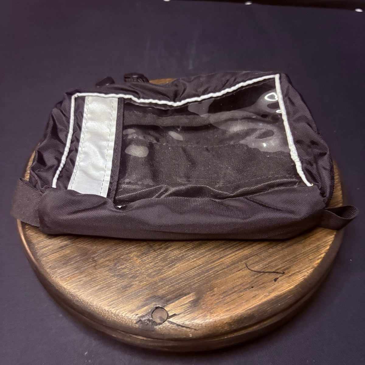 Nylon Pouch 8"x 5" See Through, Reflective Strips, Hook & Loop Attachment