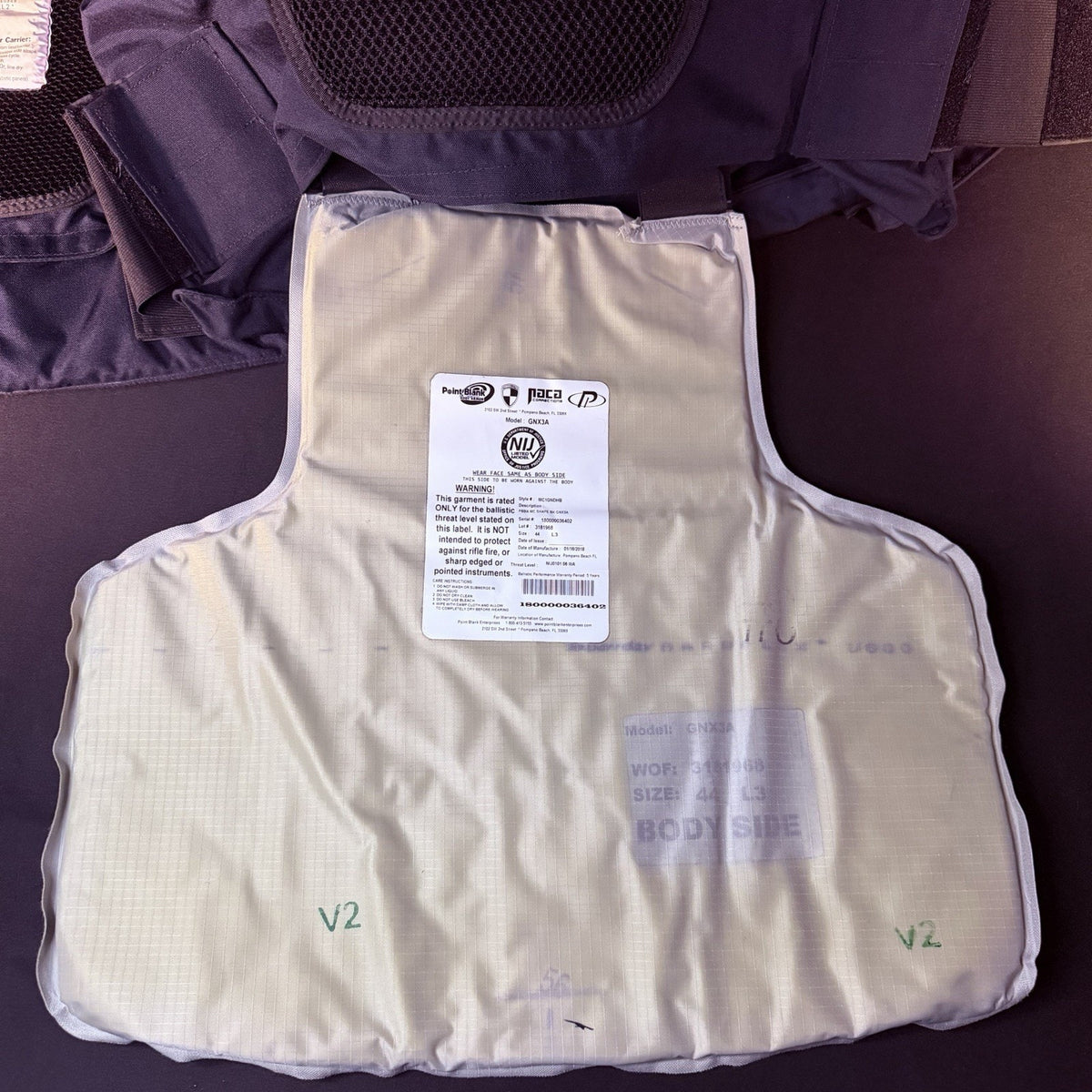 PB Tactical 3A Carrier Vest Size Medium Long Blue Ballistic IIIA, Vented Padding