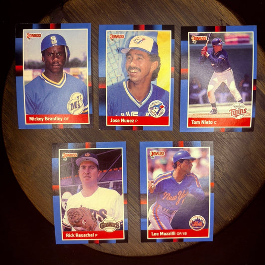 Donruss 1988 High Grade Cards #610, #611, #612, #613, #614 MLB Baseball (Lot 5)