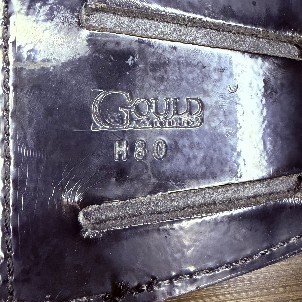 Gould & Goodrich Handuff Case Black High Gloss Leather Nickle Snap H80
