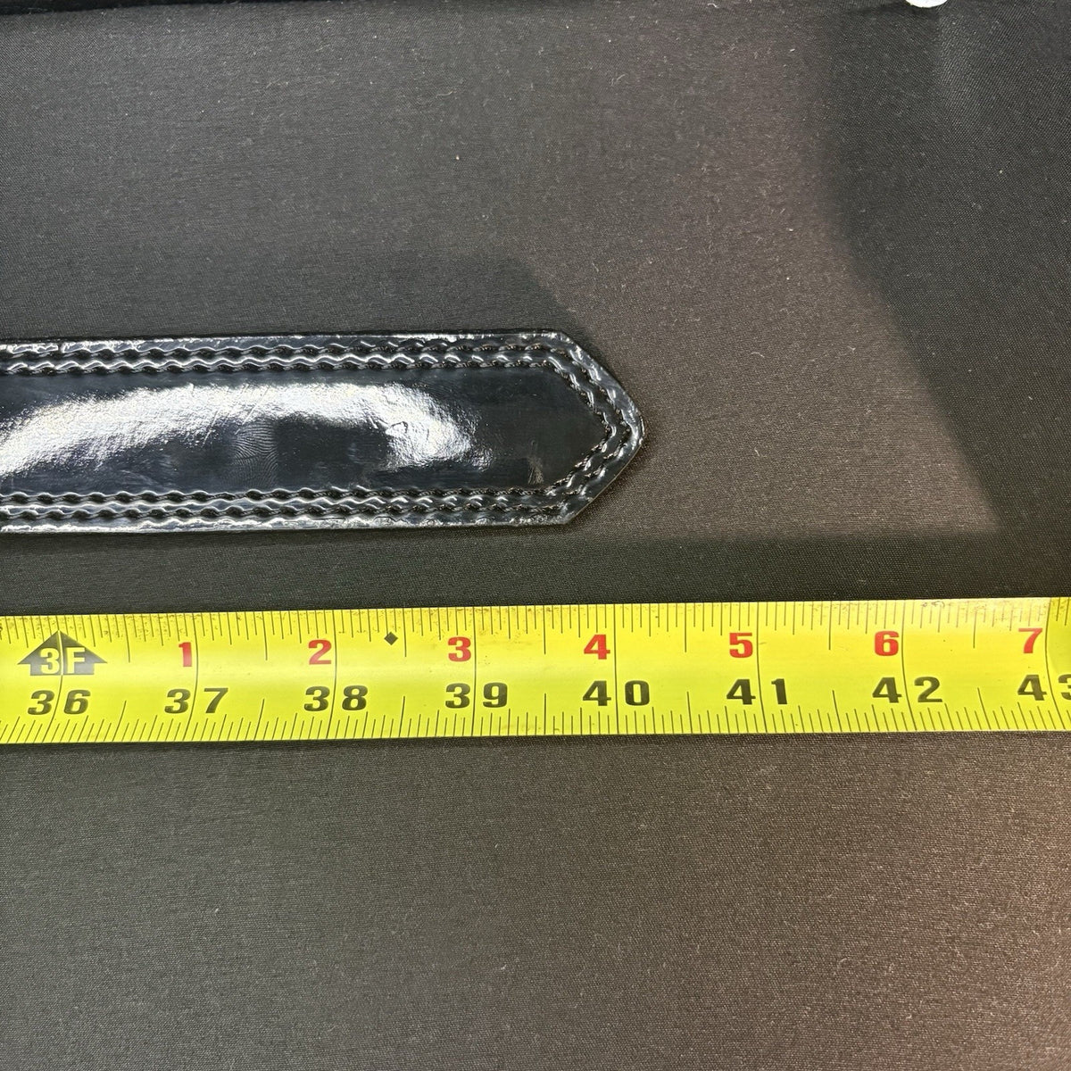 DutyMan Duty Belt Size 32" Plain Black Hi-Gloss Leather 1.5" Wide 1331