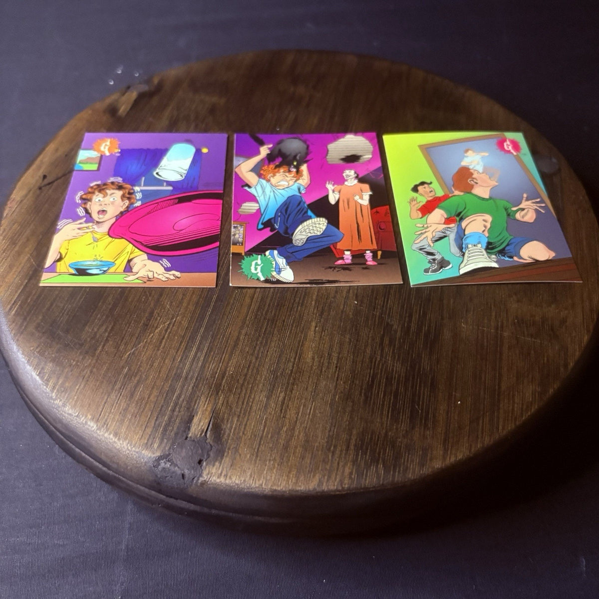 1996 Topps Goosebumps Lot Of (3) "Kids" Trading Cards All High Grade, See Photos