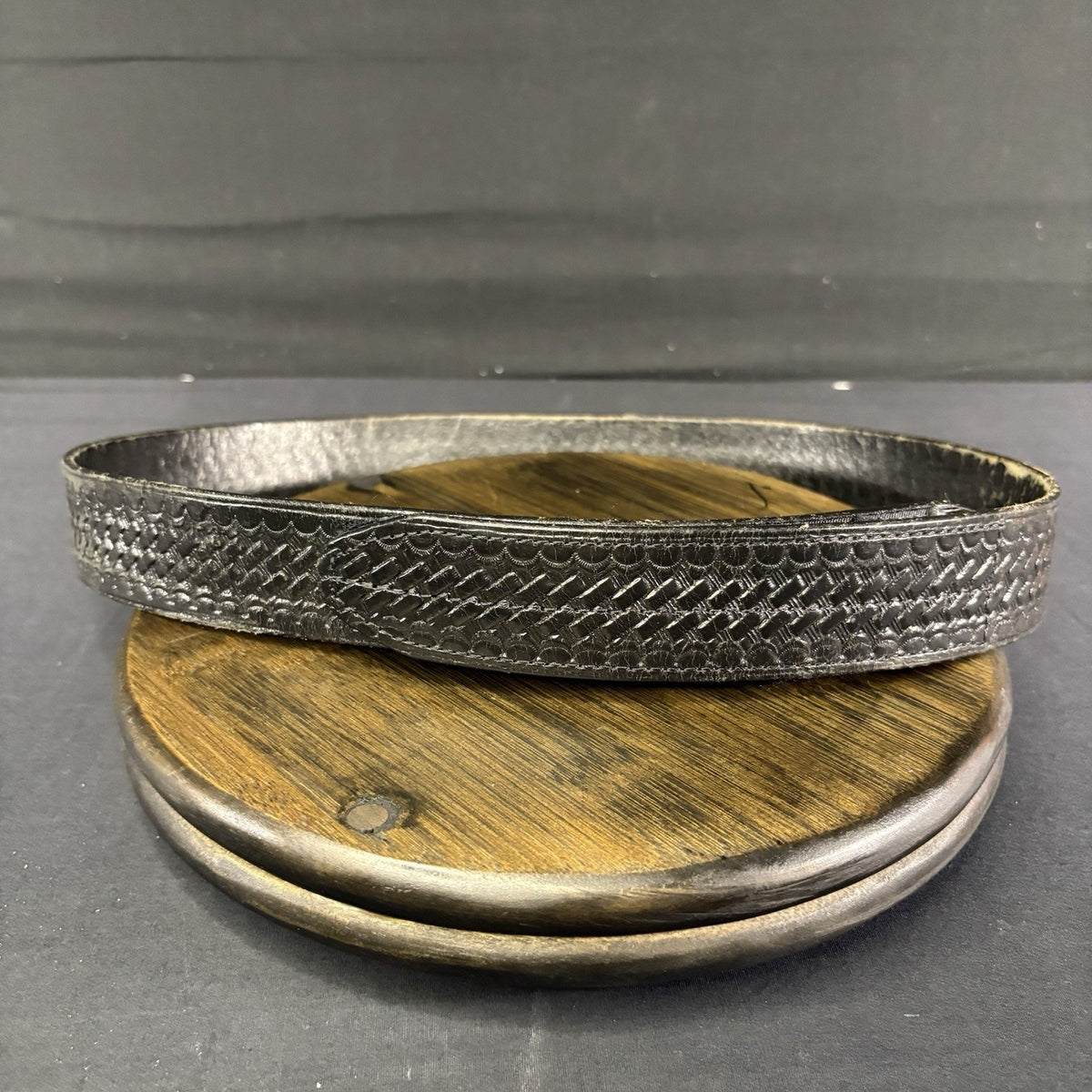 Bianchi Duty Belt Size 34" Waist 1.5" Wide Black Basketweave Leather