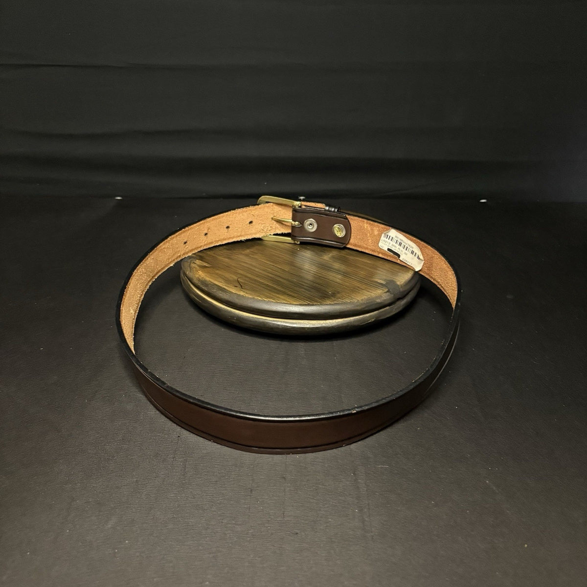 DutyMan Garrison Belt Size 32" Brown Leather Brass Buckle 1.5" Wide 1512U