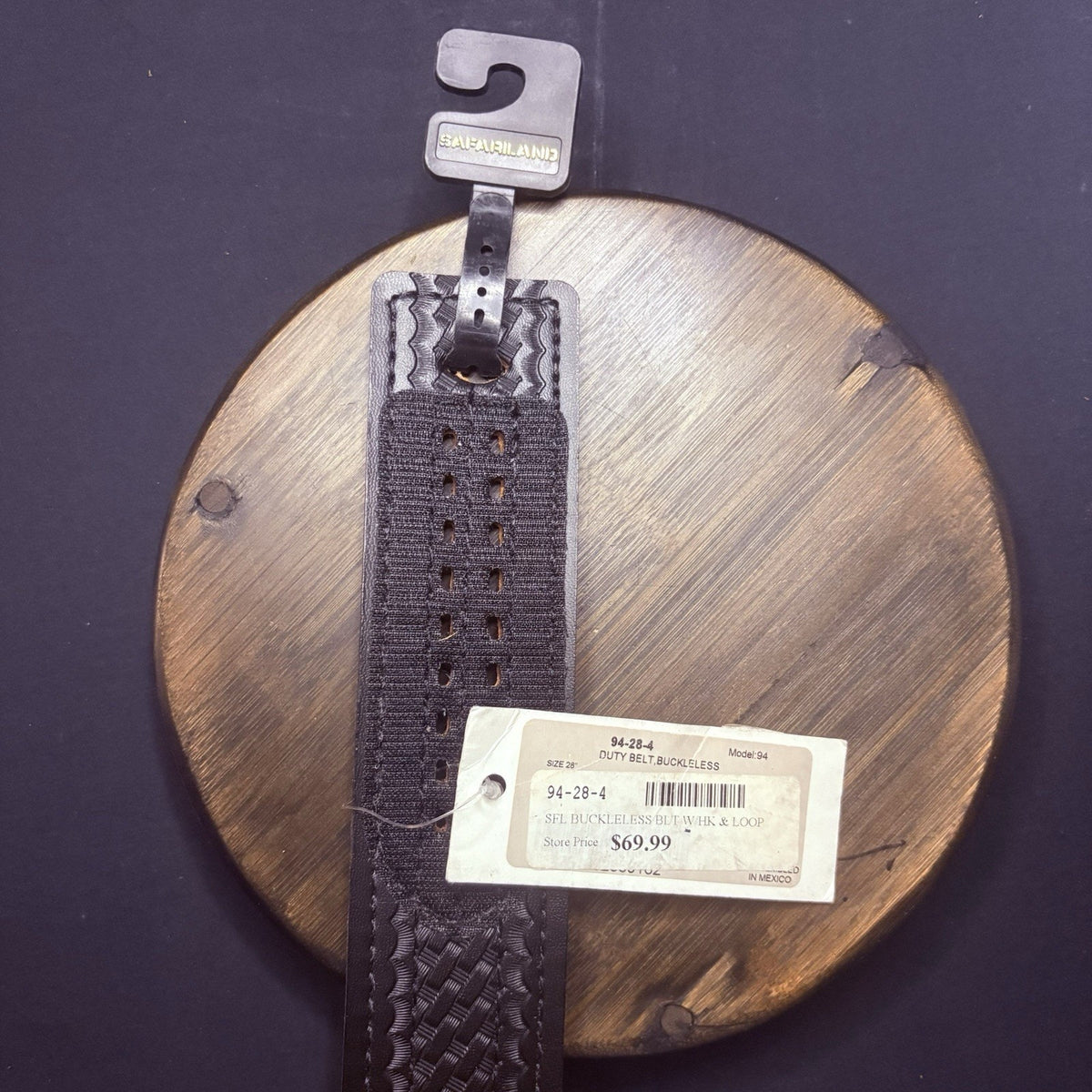 Safariland Duty Belt Size 28" Model 94 Lined Basket Weave 94-28-4 Hook & Loop