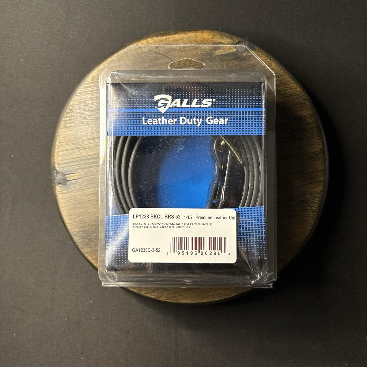 Galls Premium Off Duty Belt Size 52" High Gloss Leather Brass Buckle 1.5" Wide