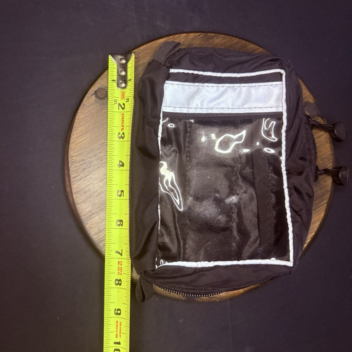 Nylon Pouch 8"x 5" See Through, Reflective Strips, Hook & Loop Attachment