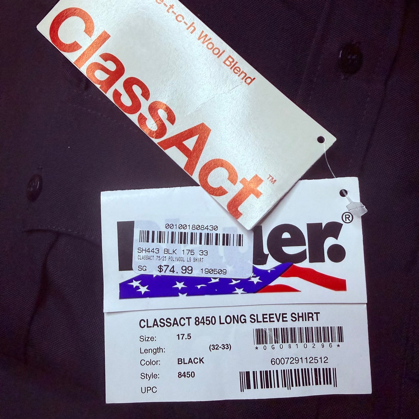 Blauer ClassAct 8450 Class A Uniform Long Sleeve Shirt XL 17.5
