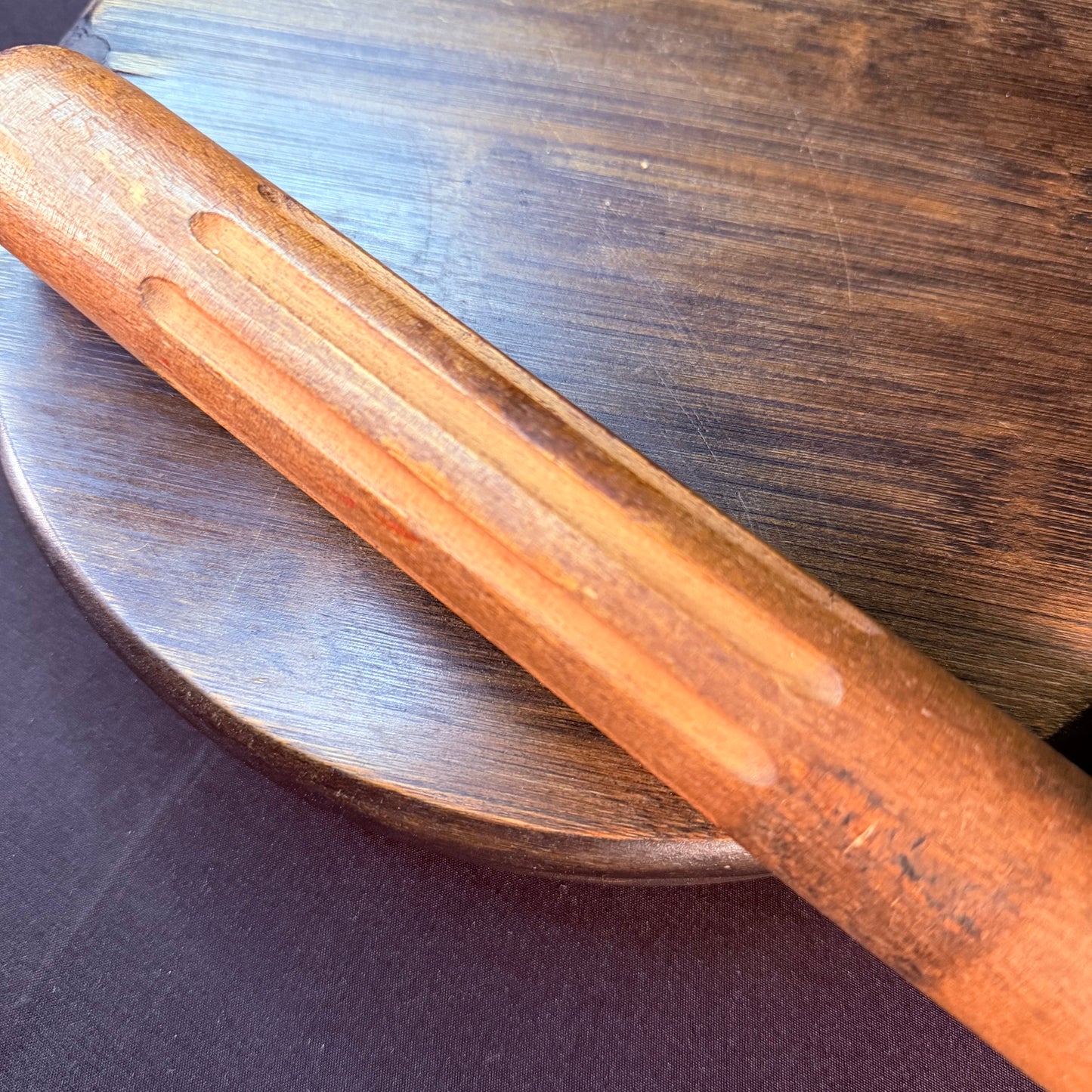 Vintage Vietnam Era US Engraved Wooden Military Baton 36" Grip
